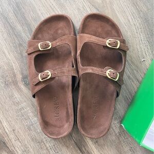 J. Crew Brown Suede Slide Sandals |Size 7 | New In Box